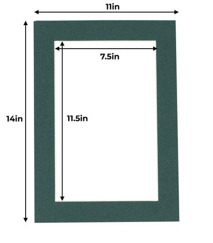 Forest Green Precut Acid-Free Matboard Set with Clear Bag & Backing