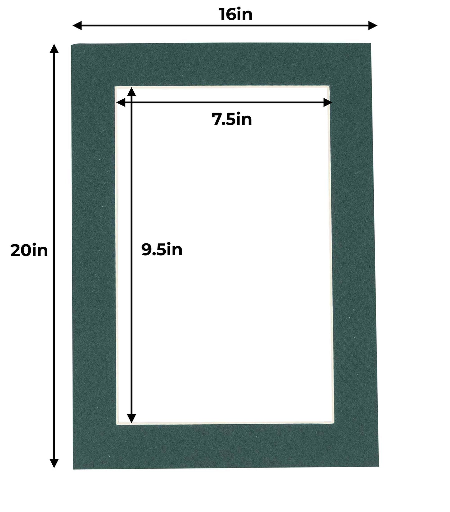 Forest Green Precut Acid-Free Matboard Set with Clear Bag & Backing