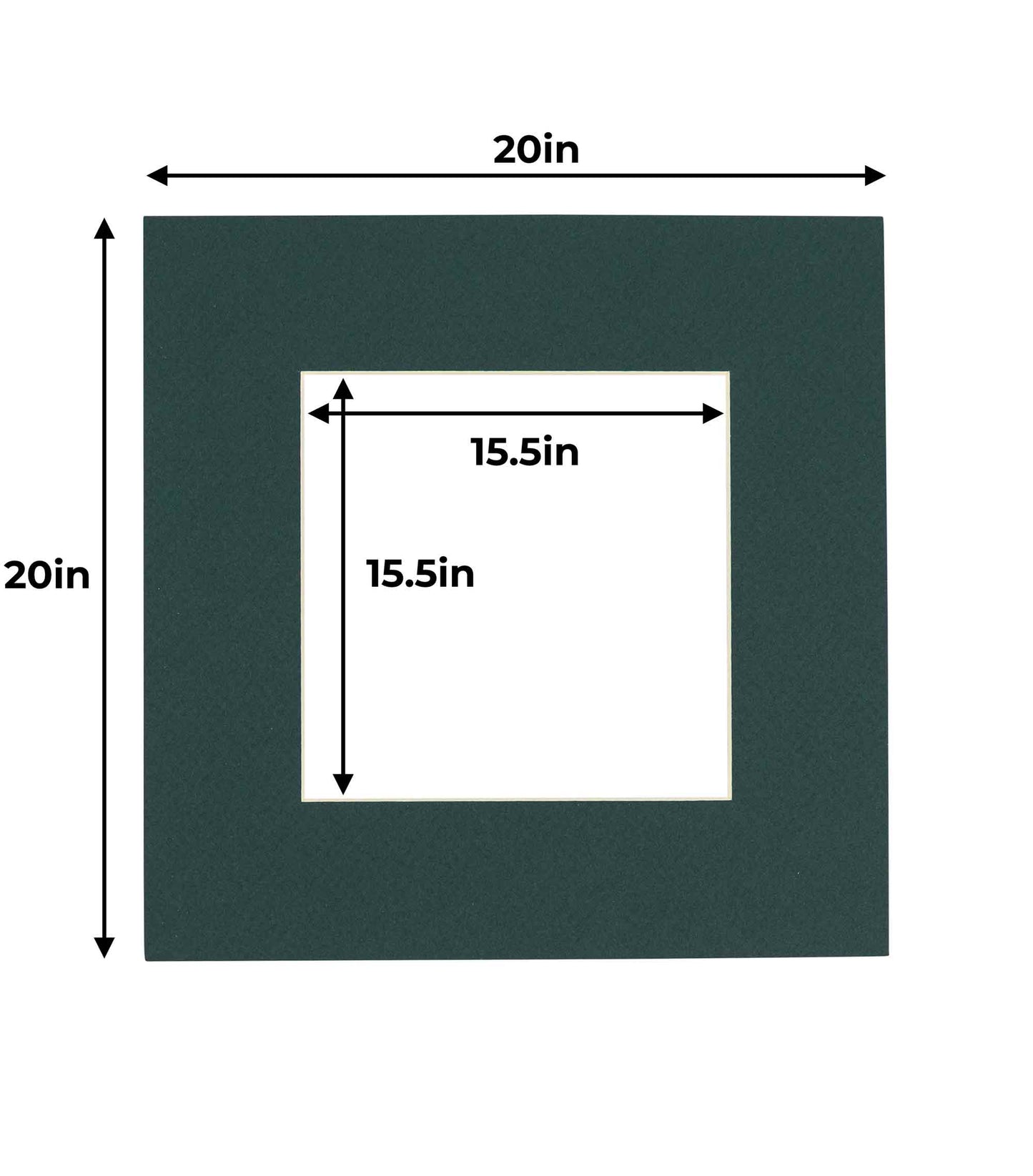 Pack of 25 Forest Green Precut Acid-Free Matboards