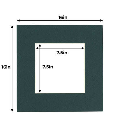 Pack of 25 Forest Green Precut Acid-Free Matboards