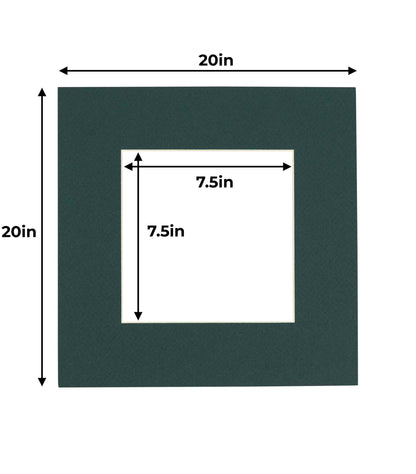 Pack of 25 Forest Green Precut Acid-Free Matboards