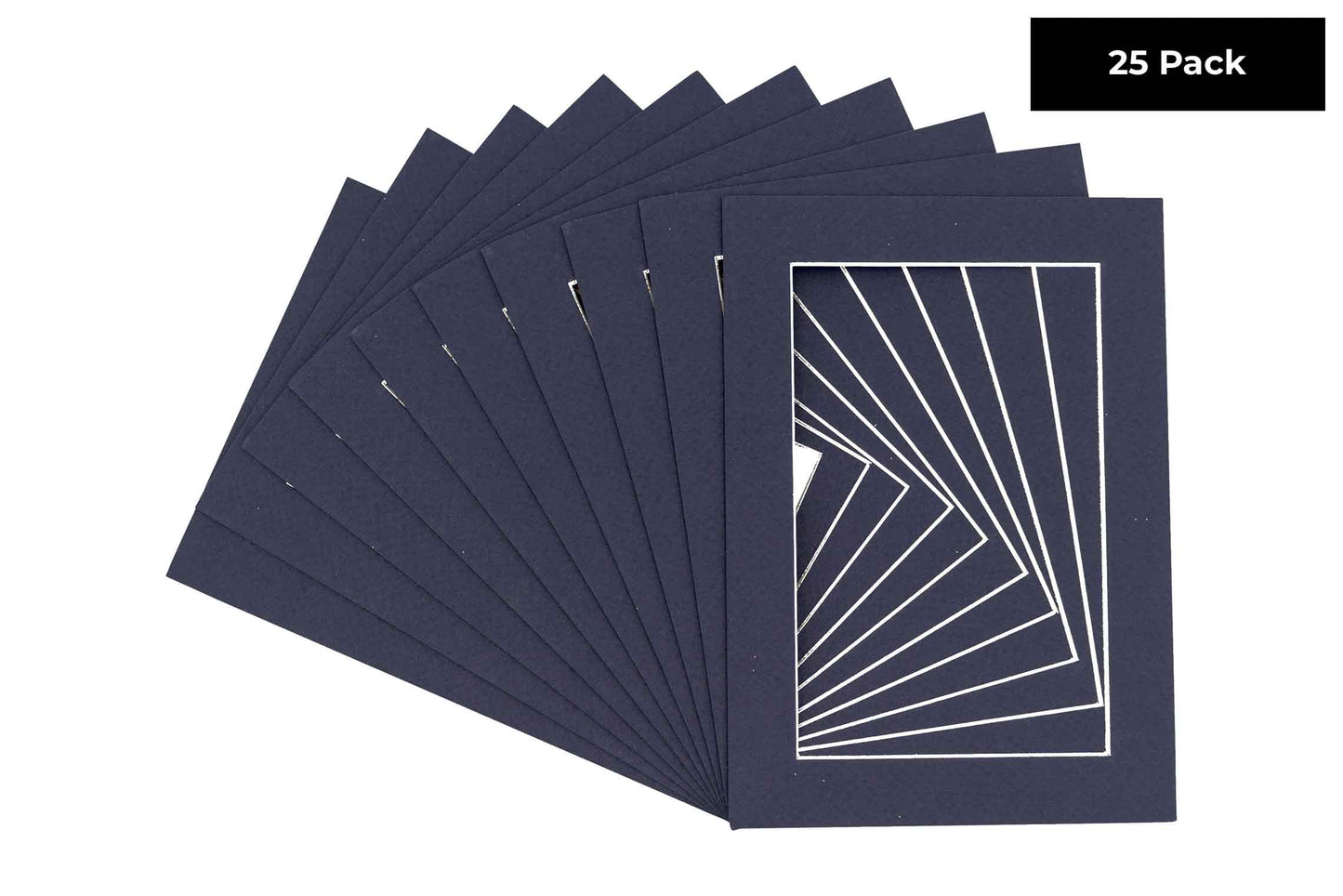 Pack of 25 Navy Blue Precut Acid-Free Matboards