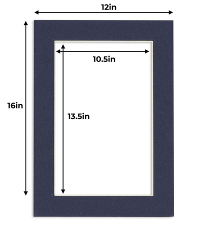 Navy Blue Precut Acid-Free Matboard Set with Clear Bag & Backing