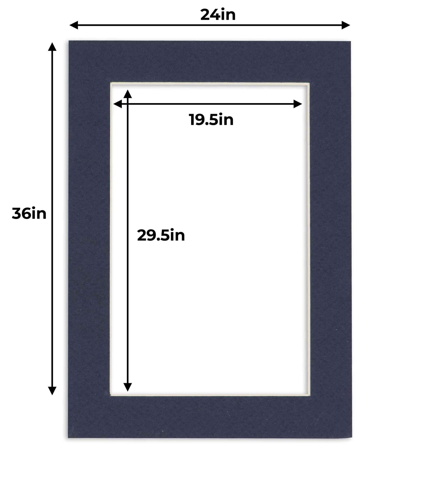 Pack of 10 Navy Blue Precut Acid-Free Matboards
