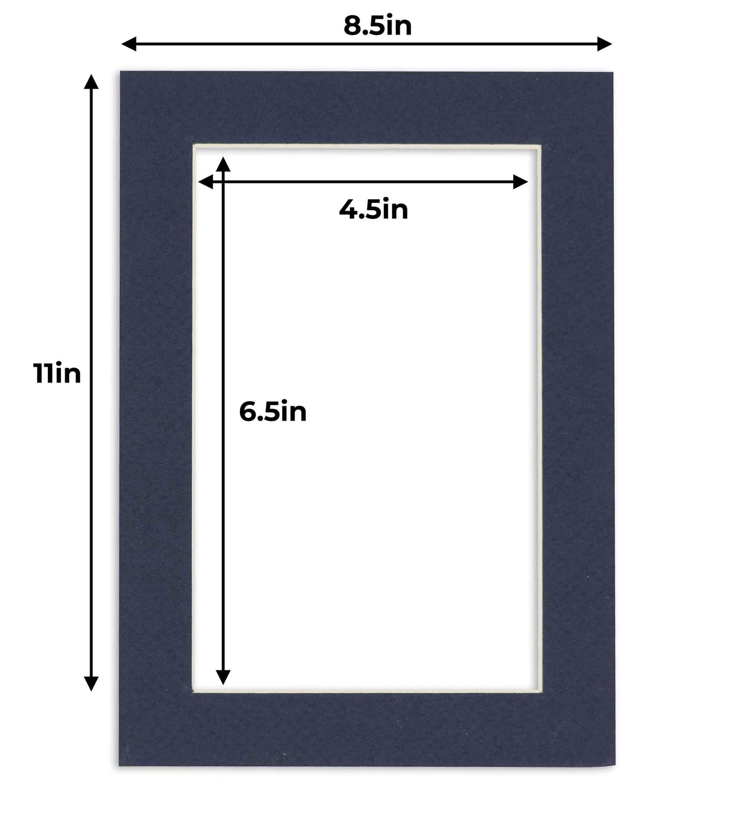 Pack of 10 Navy Blue Precut Acid-Free Matboards