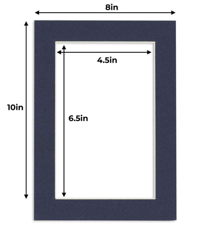 Pack of 25 Navy Blue Precut Acid-Free Matboards