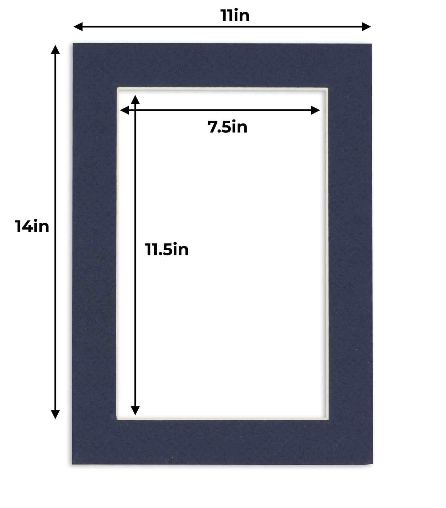 Pack of 10 Navy Blue Precut Acid-Free Matboards