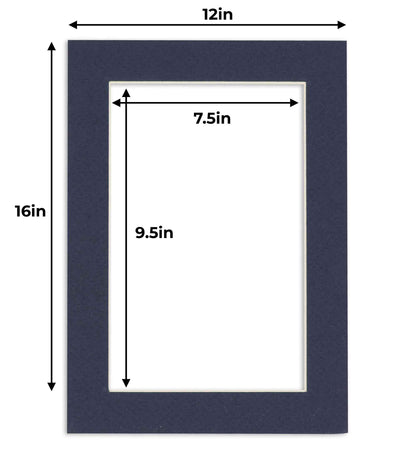 Navy Blue Precut Acid-Free Matboard Set with Clear Bag & Backing