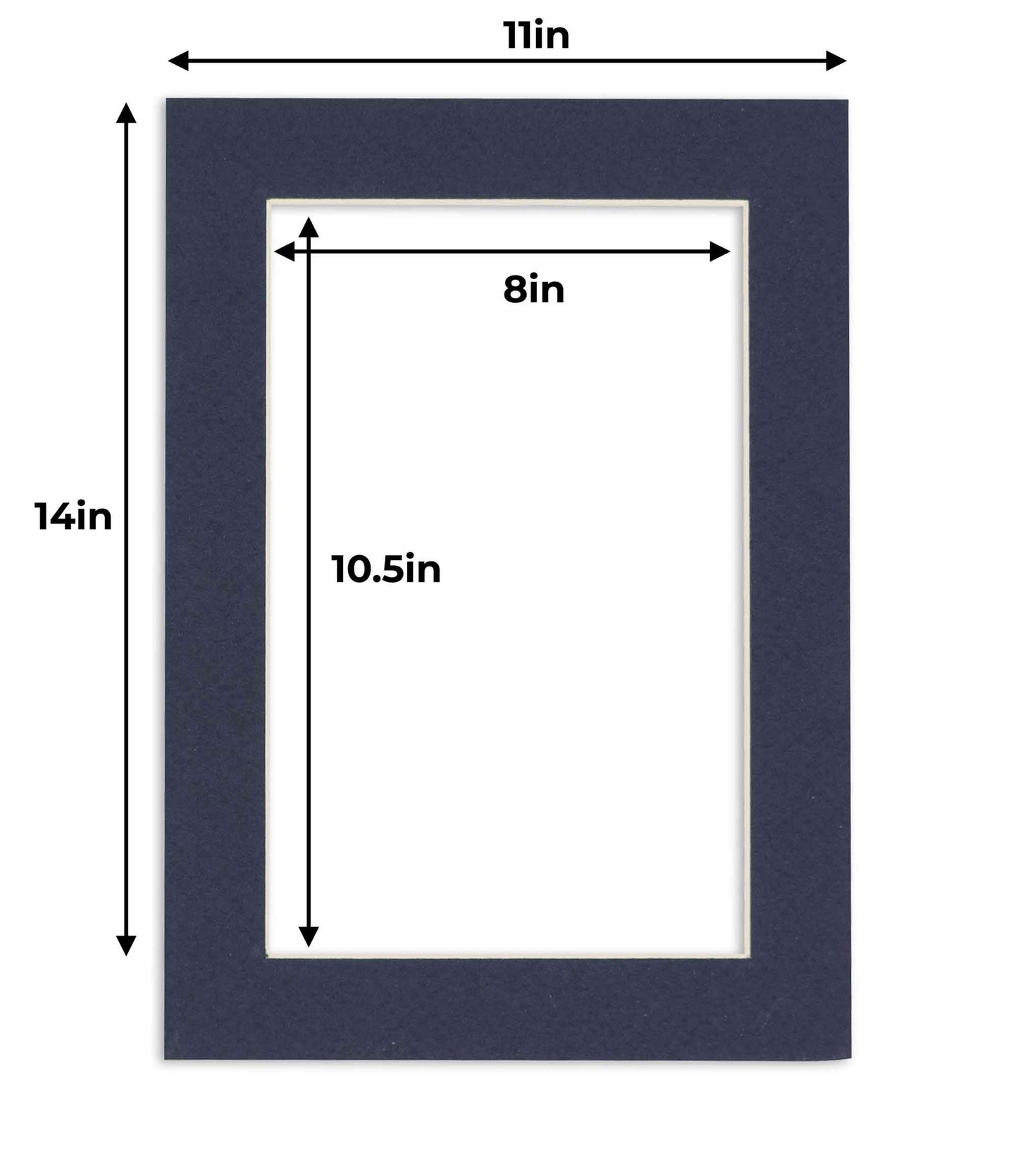 Pack of 10 Navy Blue Precut Acid-Free Matboards