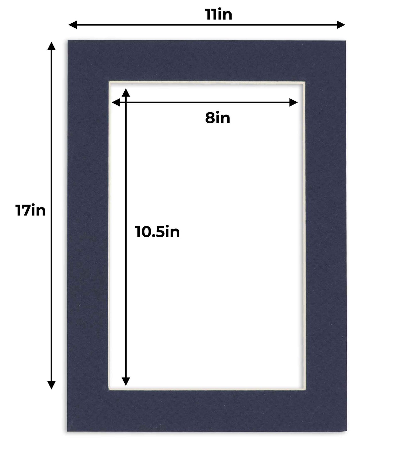 Navy Blue Precut Acid-Free Matboard Set with Clear Bag & Backing
