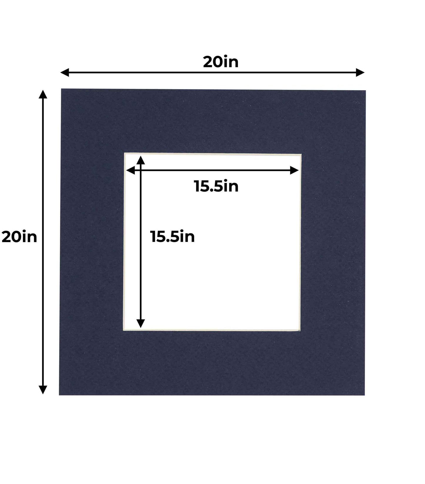 Pack of 25 Navy Blue Precut Acid-Free Matboards