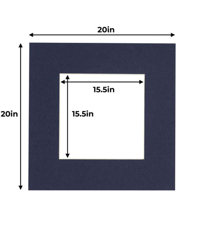 Pack of 10 Navy Blue Precut Acid-Free Matboard Set with Clear Bags & Backings
