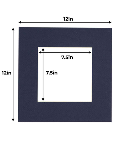 Navy Blue Precut Acid-Free Matboard Set with Clear Bag & Backing