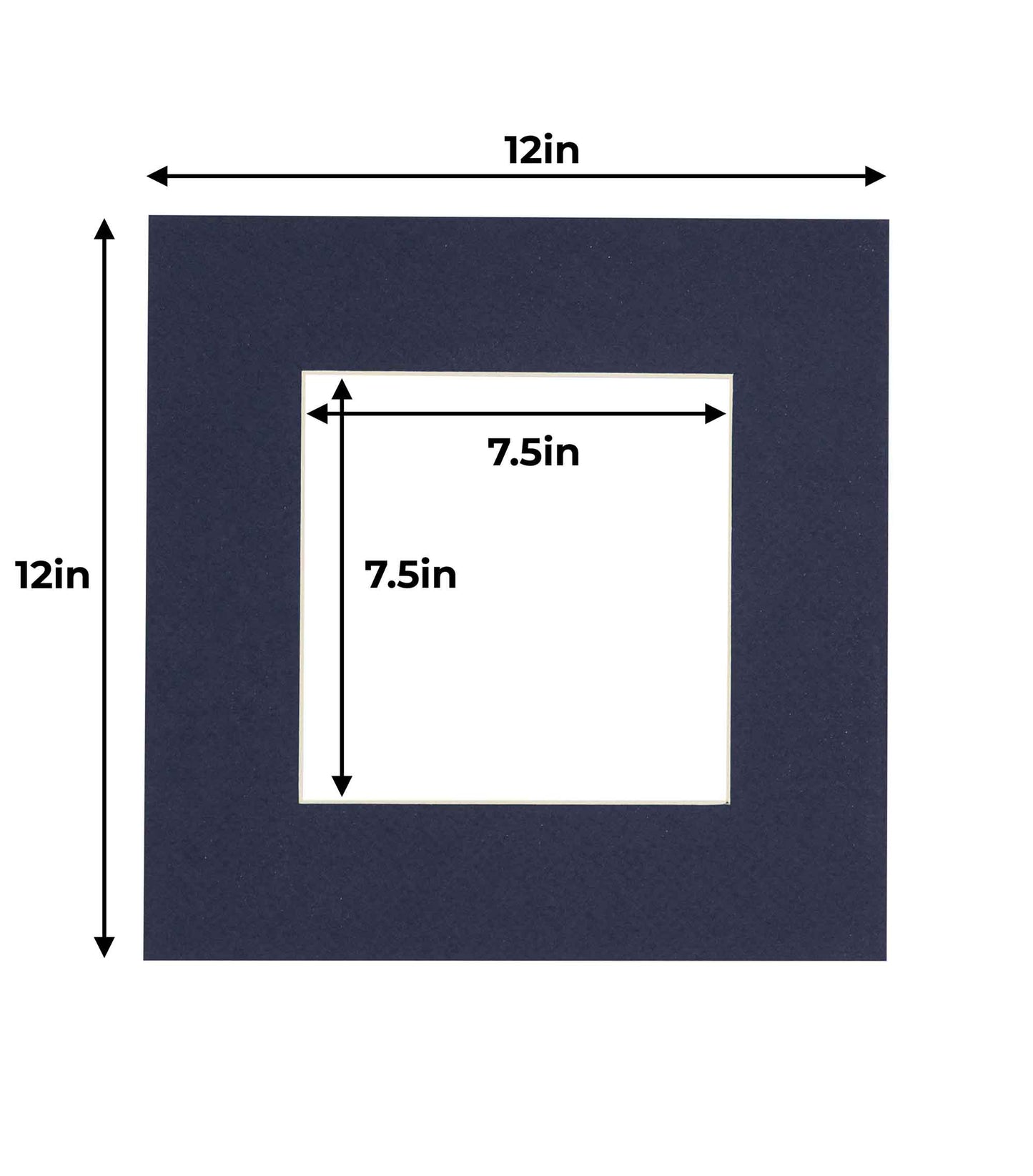 Pack of 25 Navy Blue Precut Acid-Free Matboard Set with Clear Bags & Backings