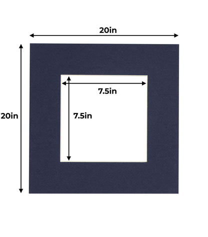 Navy Blue Precut Acid-Free Matboard Set with Clear Bag & Backing