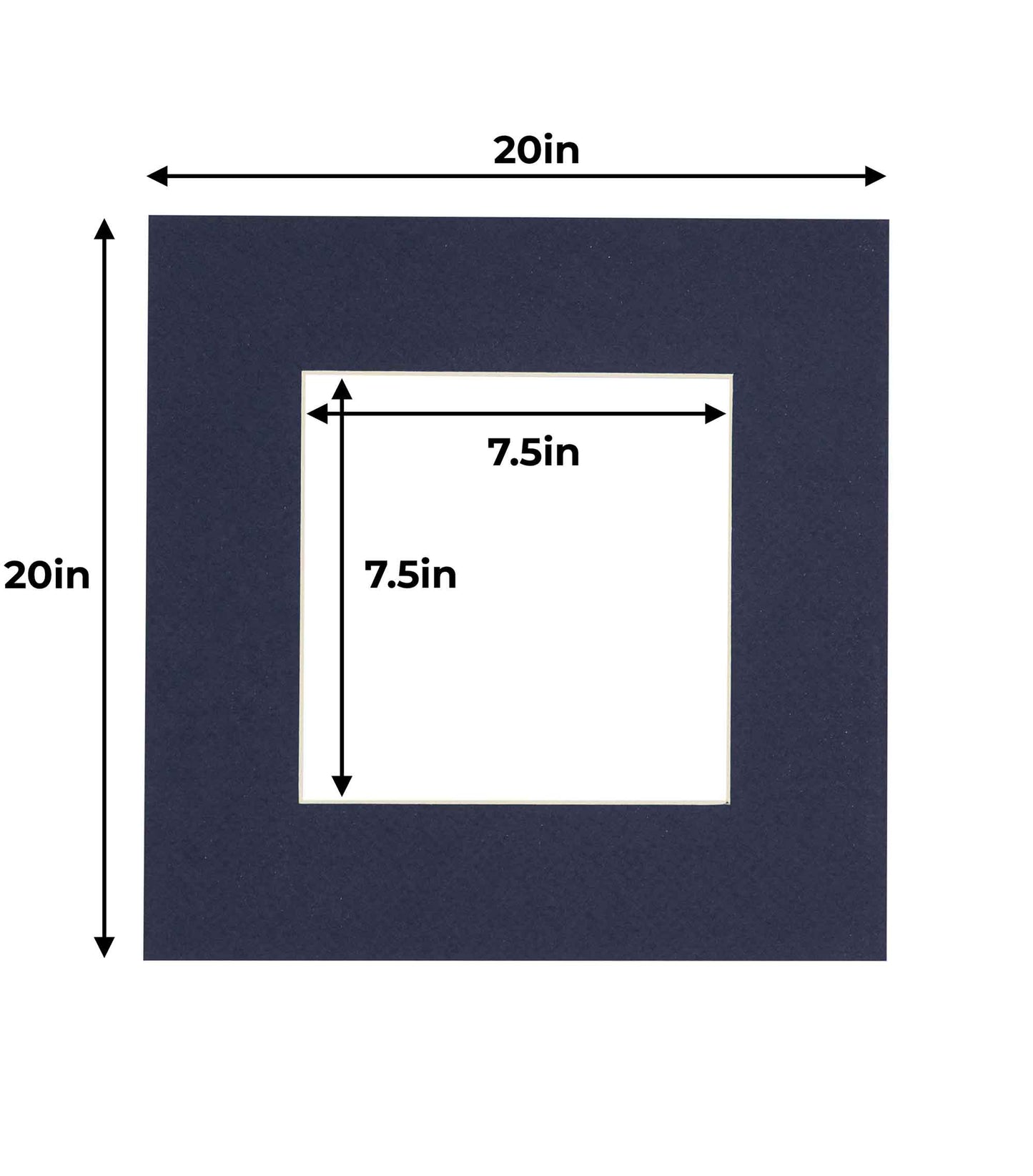 Pack of 25 Navy Blue Precut Acid-Free Matboards