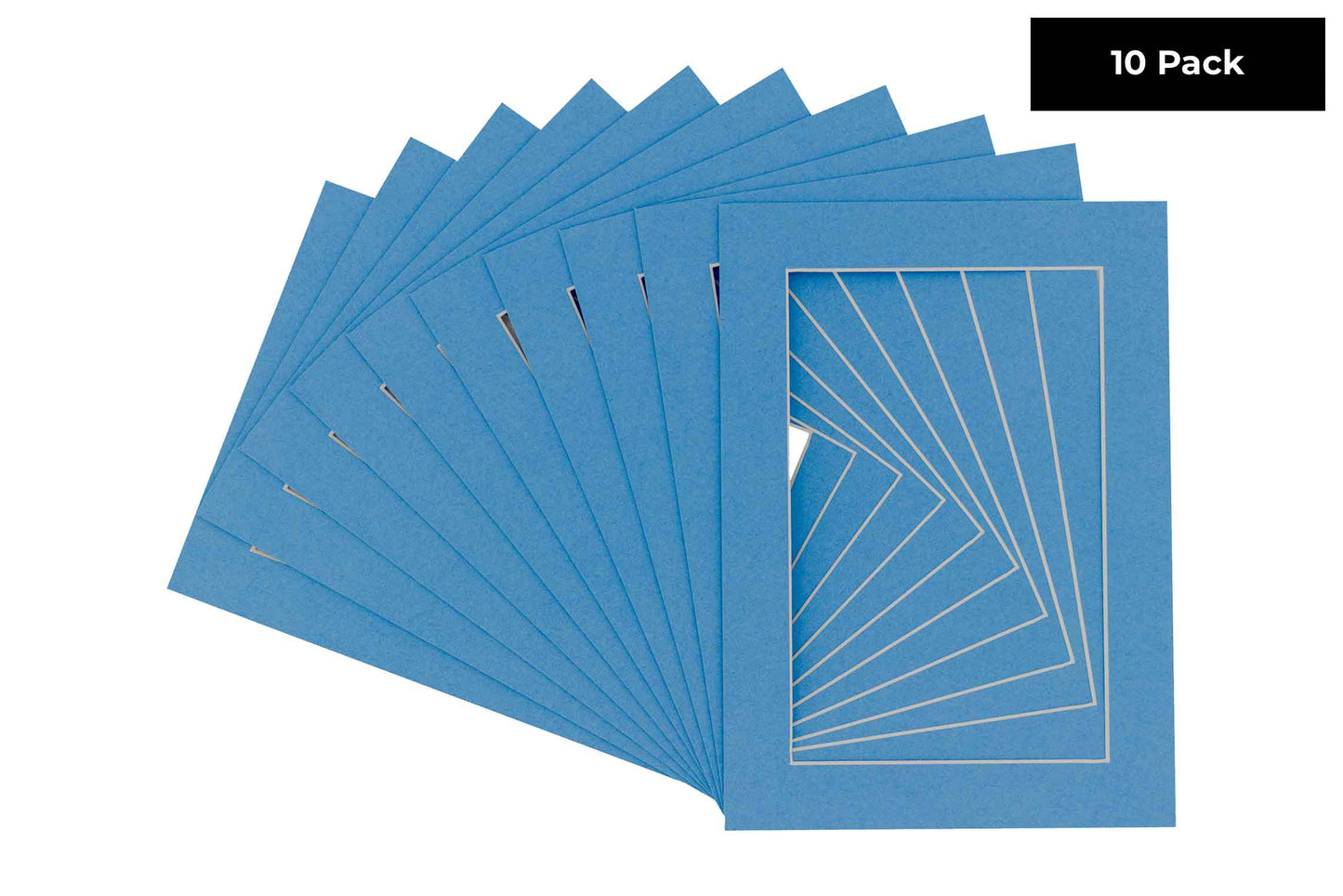 Pack of 10 Bay Blue Precut Acid-Free Matboards