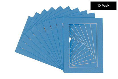 Pack of 10 Bay Blue Precut Acid-Free Matboards
