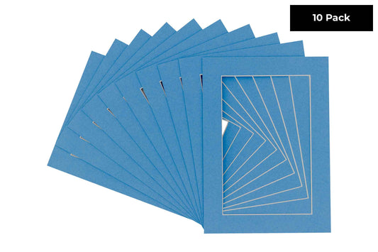 Pack of 10 Bay Blue Precut Acid-Free Matboards
