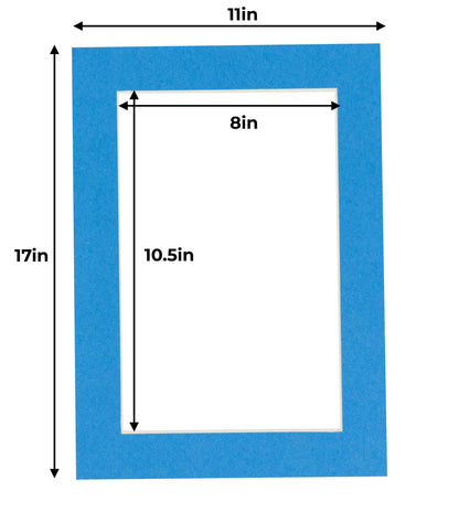 Pack of 25 Bay Blue Precut Acid-Free Matboards