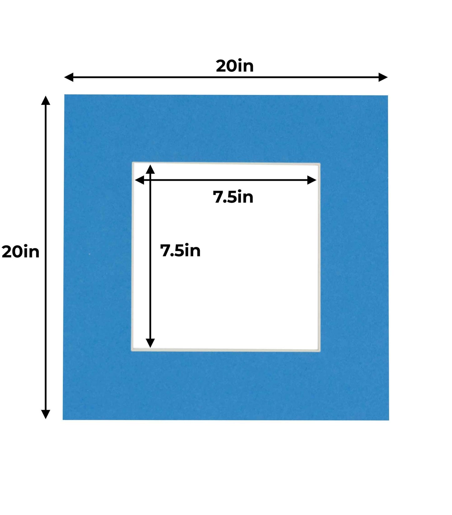 Pack of 10 Bay Blue Precut Acid-Free Matboard Set with Clear Bags & Backings