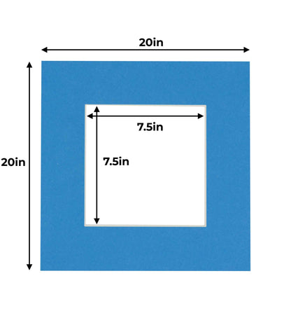 Pack of 10 Bay Blue Precut Acid-Free Matboard Set with Clear Bags & Backings