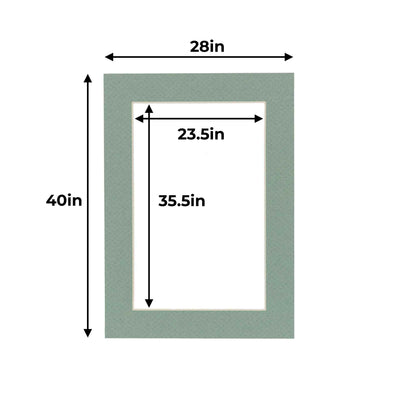 Pack of 25 Seafoam Green Precut Acid-Free Matboards