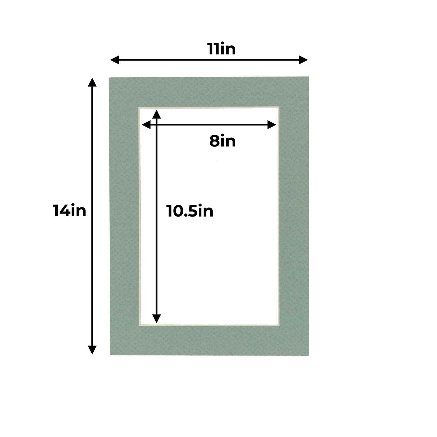 Pack of 25 Seafoam Green Precut Acid-Free Matboards