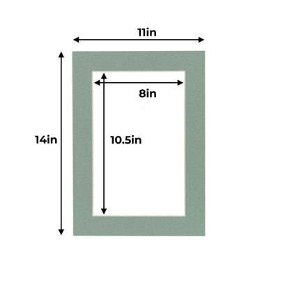 Pack of 25 Seafoam Green Precut Acid-Free Matboards