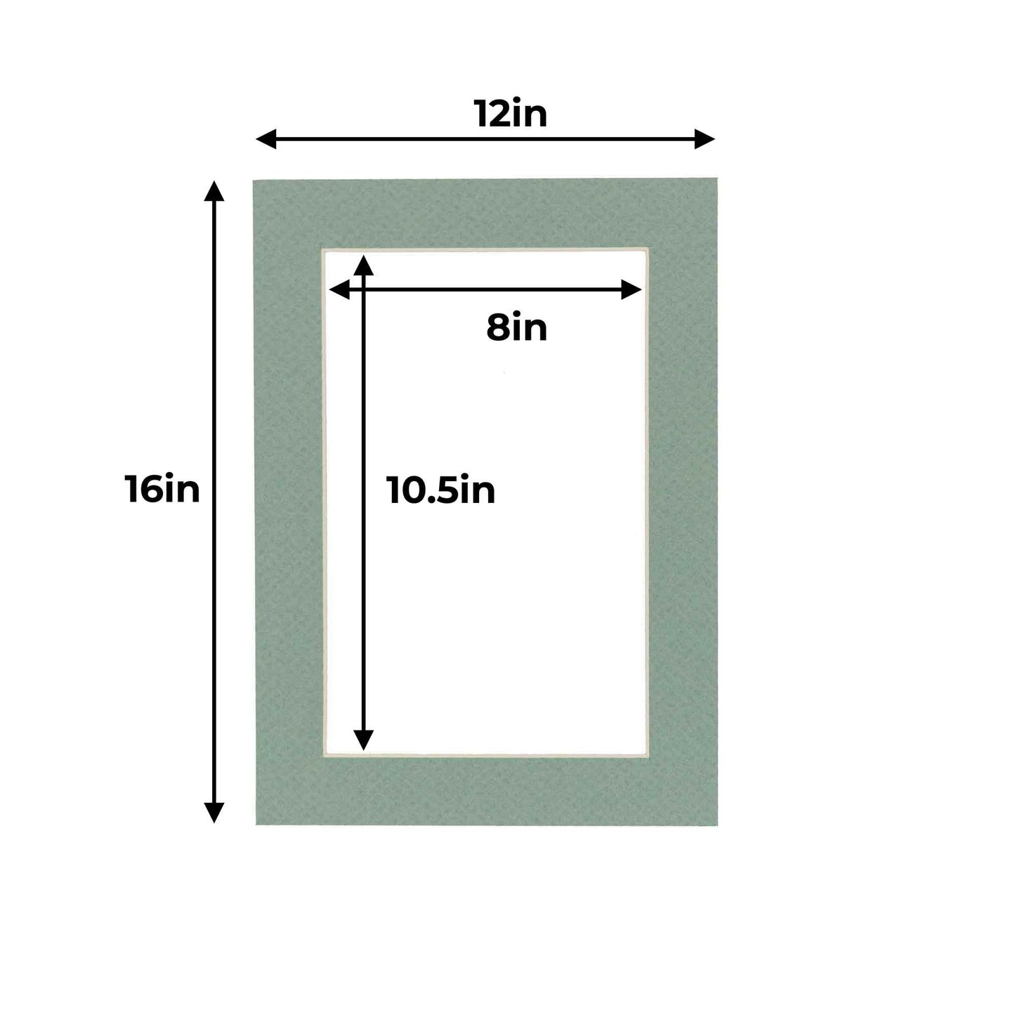 Pack of 10 Seafoam Green Precut Acid-Free Matboard Set with Clear Bags & Backings