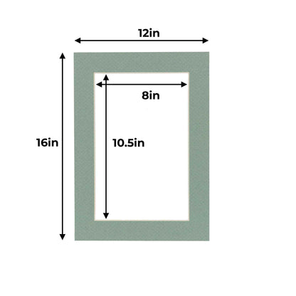 Pack of 10 Seafoam Green Precut Acid-Free Matboard Set with Clear Bags & Backings