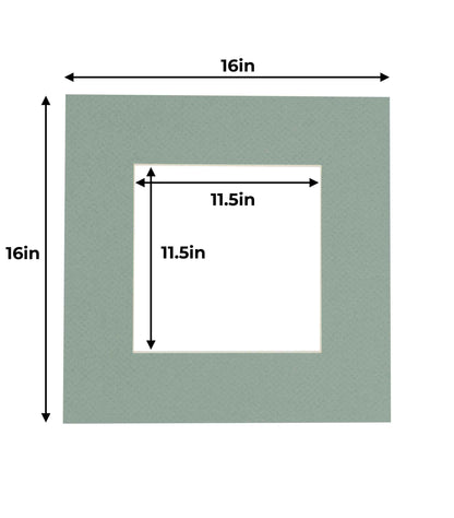 Pack of 25 Seafoam Green Precut Acid-Free Matboard Set with Clear Bags & Backings