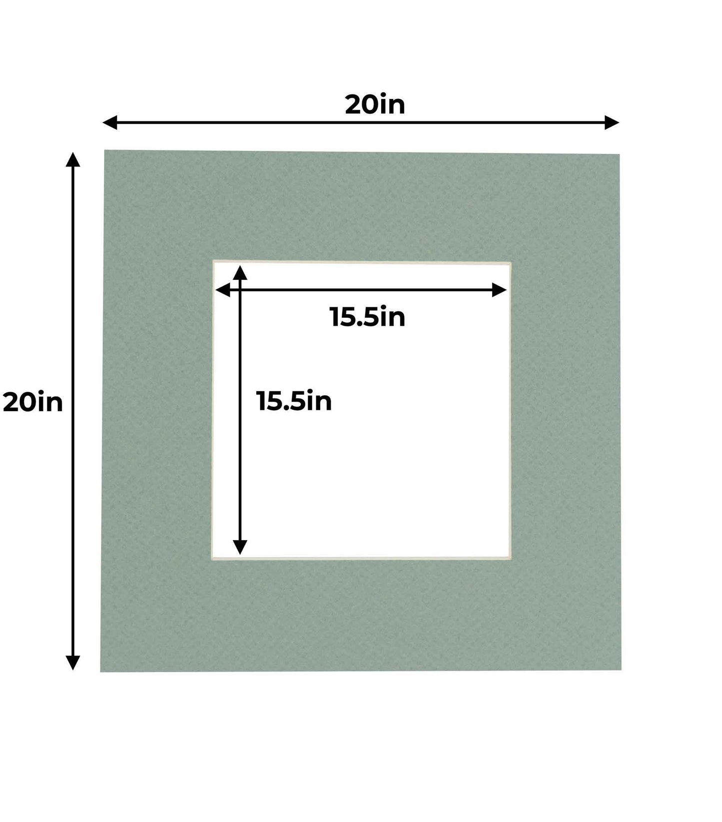 Pack of 25 Seafoam Green Precut Acid-Free Matboard Set with Clear Bags & Backings