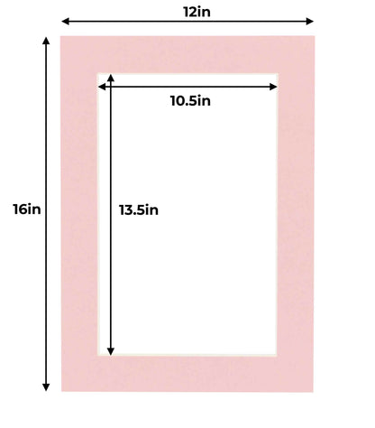 Pack of 25 Pink Precut Acid-Free Matboards