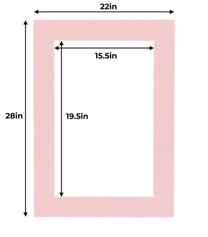 Pack of 25 Pink Precut Acid-Free Matboards