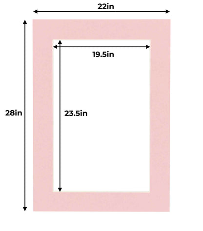 Pack of 10 Pink Precut Acid-Free Matboards