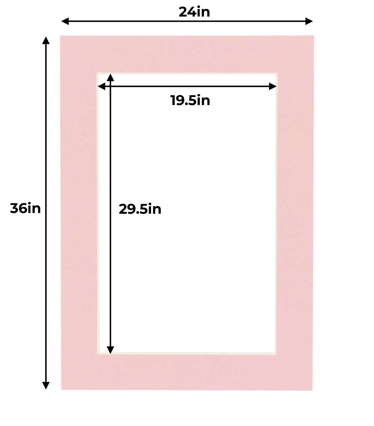 Pack of 25 Pink Precut Acid-Free Matboards