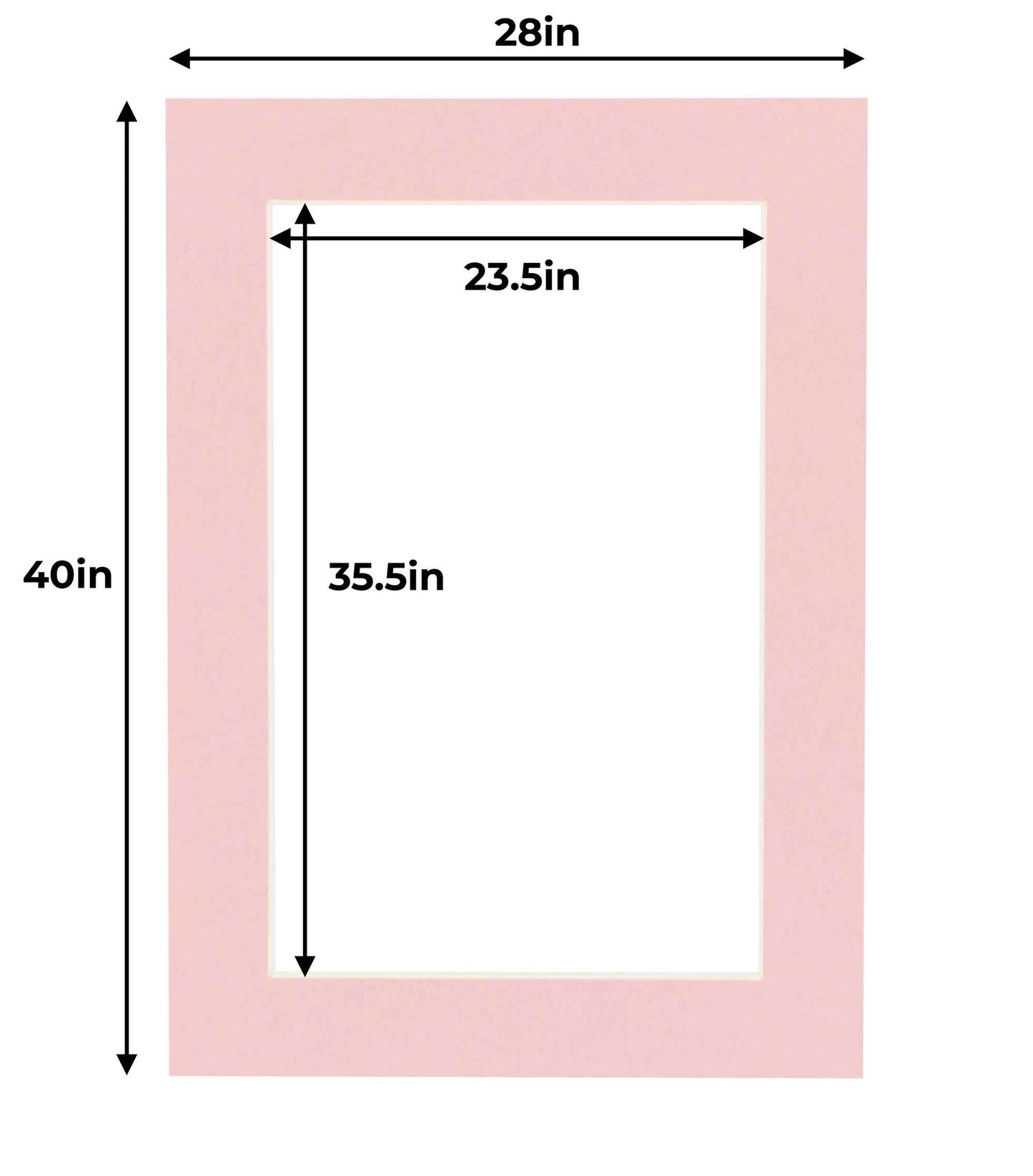 Pack of 25 Pink Precut Acid-Free Matboards