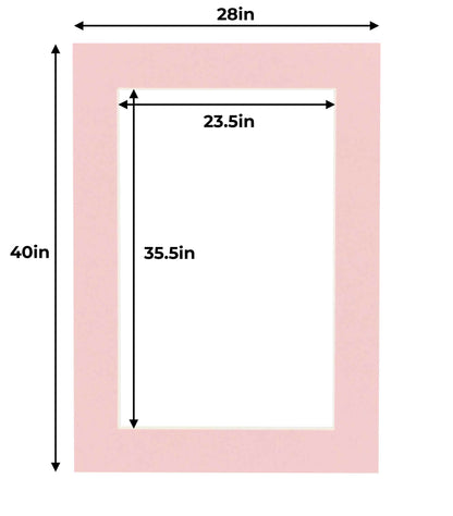 Pack of 25 Pink Precut Acid-Free Matboards