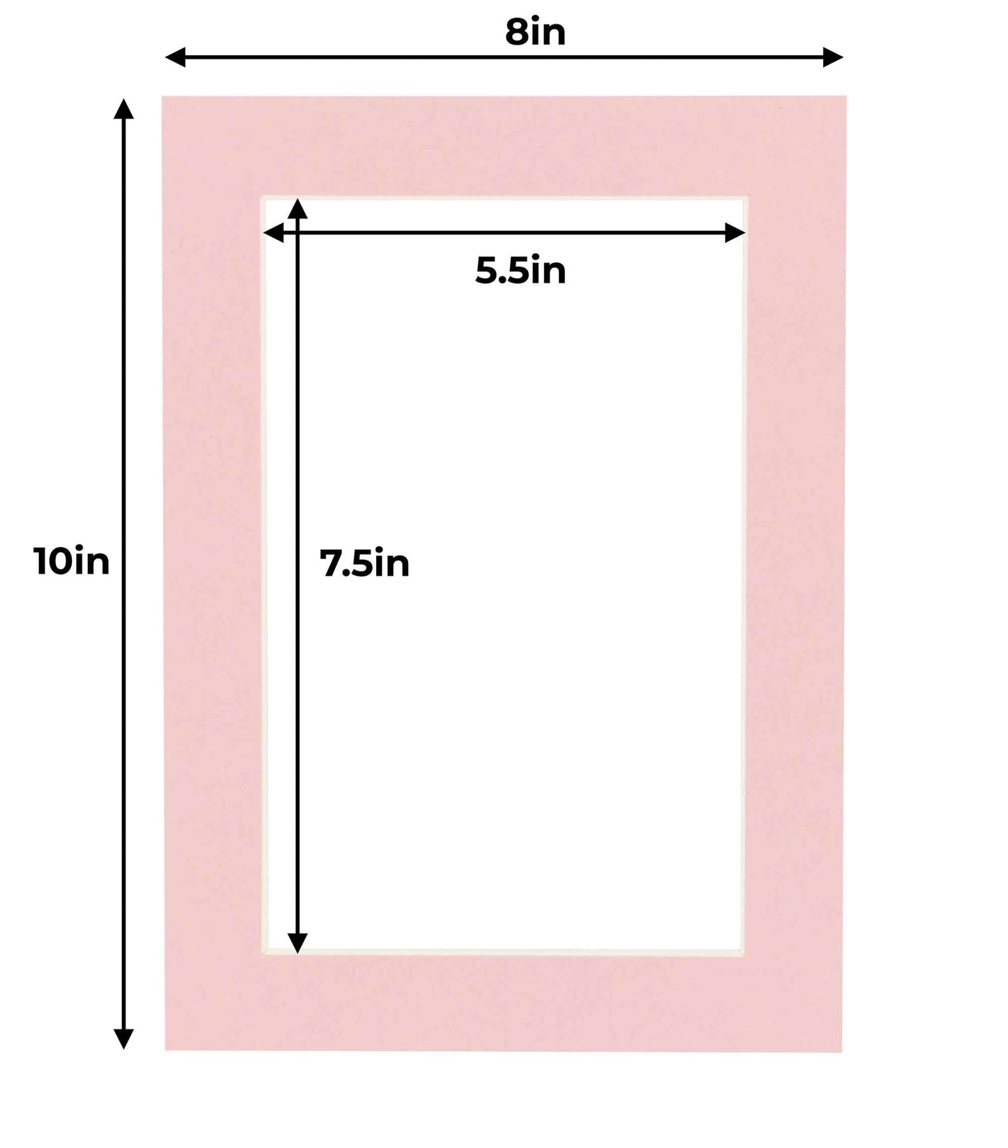 Pack of 10 Pink Precut Acid-Free Matboards