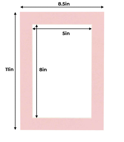 Pack of 25 Pink Precut Acid-Free Matboards
