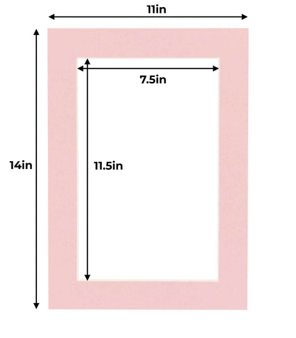 Pack of 10 Pink Precut Acid-Free Matboards