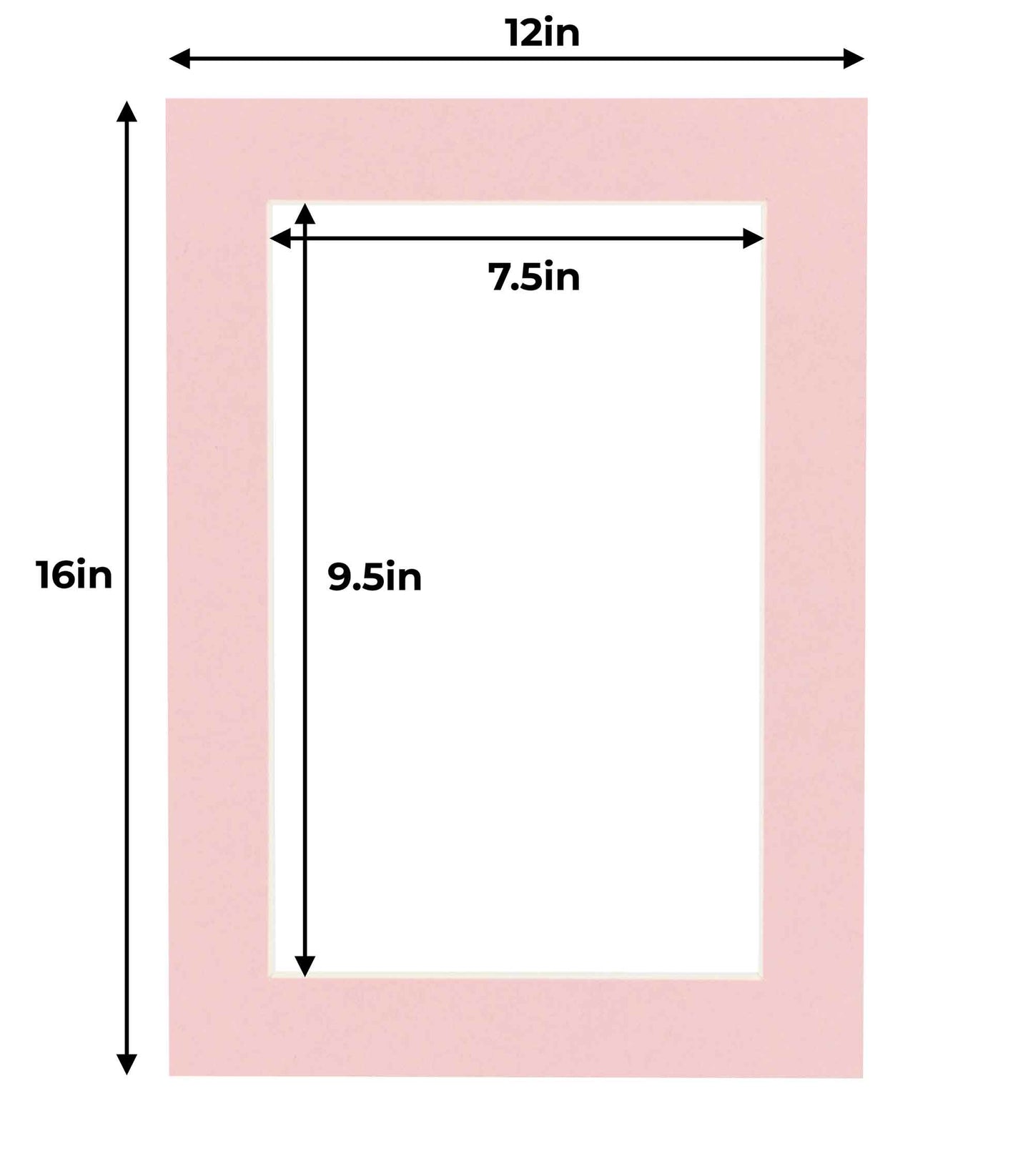 Pack of 25 Pink Precut Acid-Free Matboards