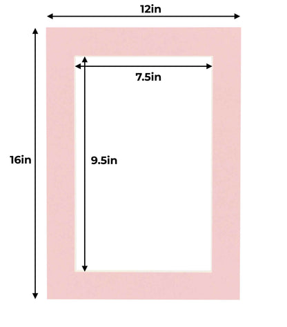 Pack of 25 Pink Precut Acid-Free Matboards