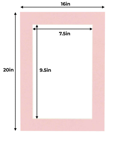 Pack of 25 Pink Precut Acid-Free Matboards