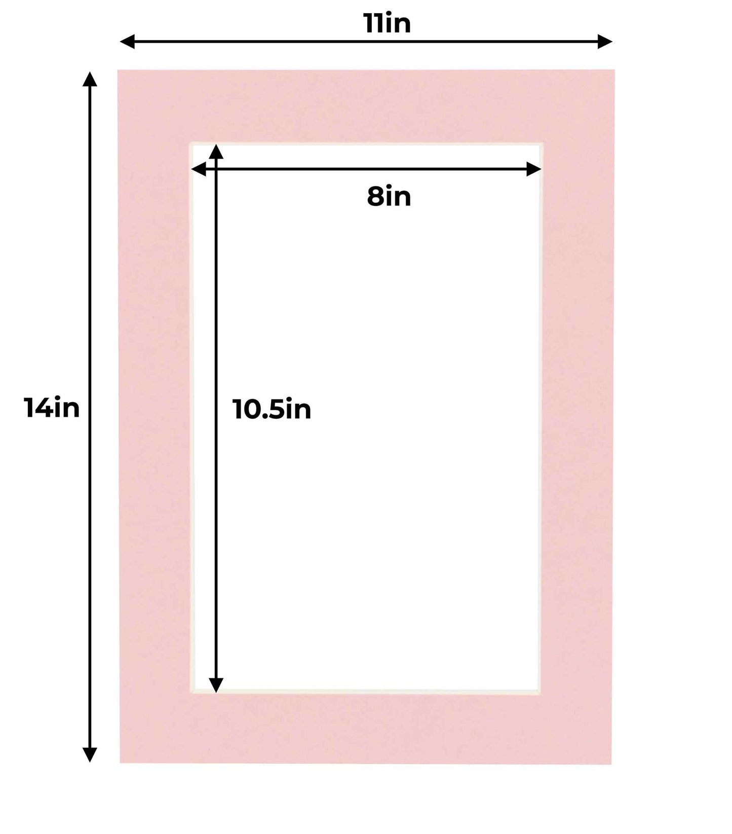 Pack of 10 Pink Precut Acid-Free Matboards