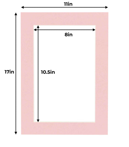 Pack of 25 Pink Precut Acid-Free Matboards