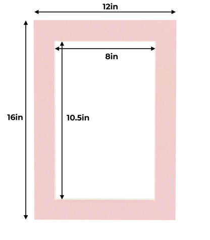 Pack of 25 Pink Precut Acid-Free Matboards