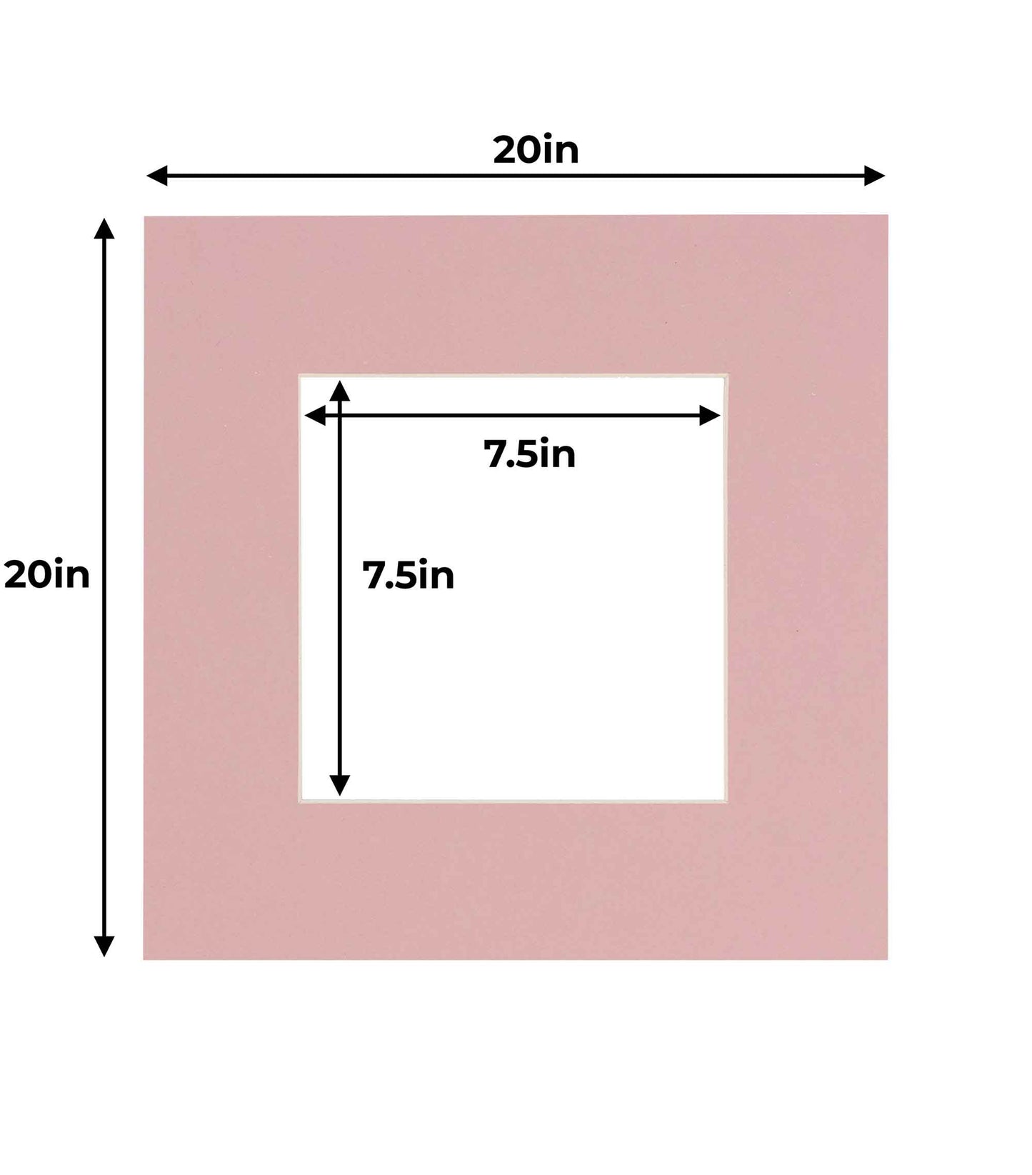 Pack of 25 Pink Precut Acid-Free Matboards