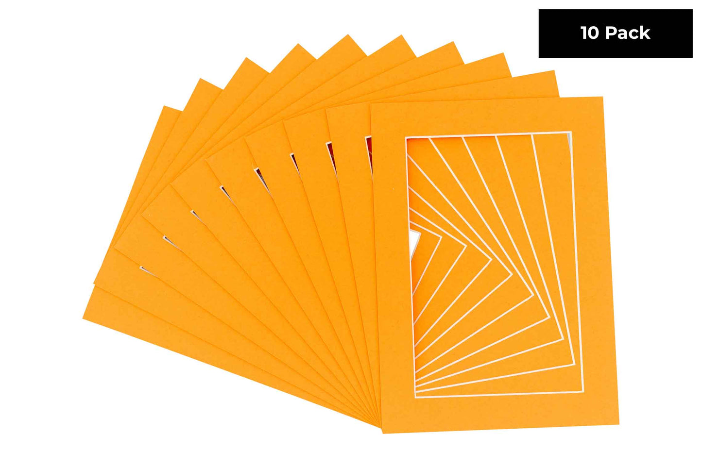 Pack of 10 Orange Precut Acid-Free Matboards
